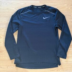 Pre Owned Nike Dri Fit Running Black Long Sleeve Shirt Small Men’s